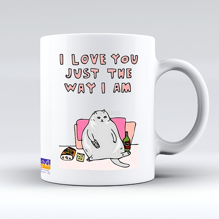 Valentine's Day Mugs Ceramic Tea Coffee Funny Cute Mug Gift for Your Loved Ones -  I LOVE YOU JUST THE WAY I AM 