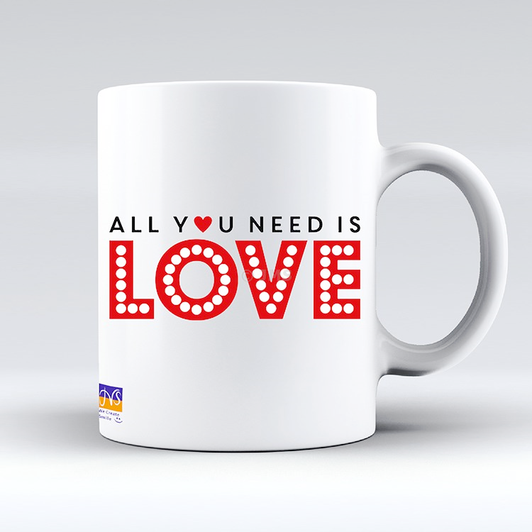 Valentine's Day Mugs Ceramic Tea Coffee Funny Cute Mug Gift for Your Loved Ones -  ALL YOU NEED IS LOVE 