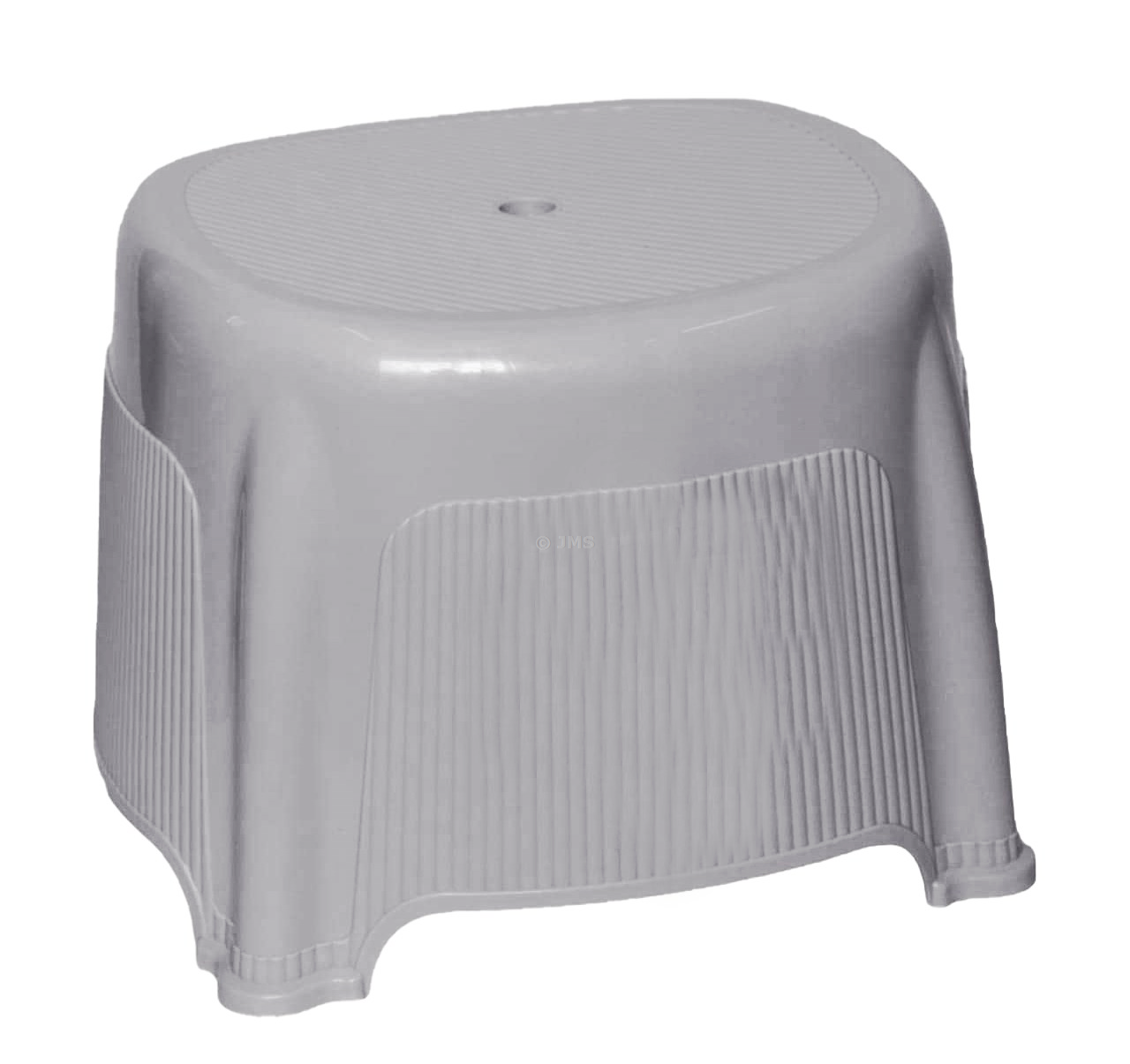 Plastic Bath Stool Shower Chair Anti Slip Leakage Holes Portable Adults Kids Elderly Seniors Foot Rest - Silver