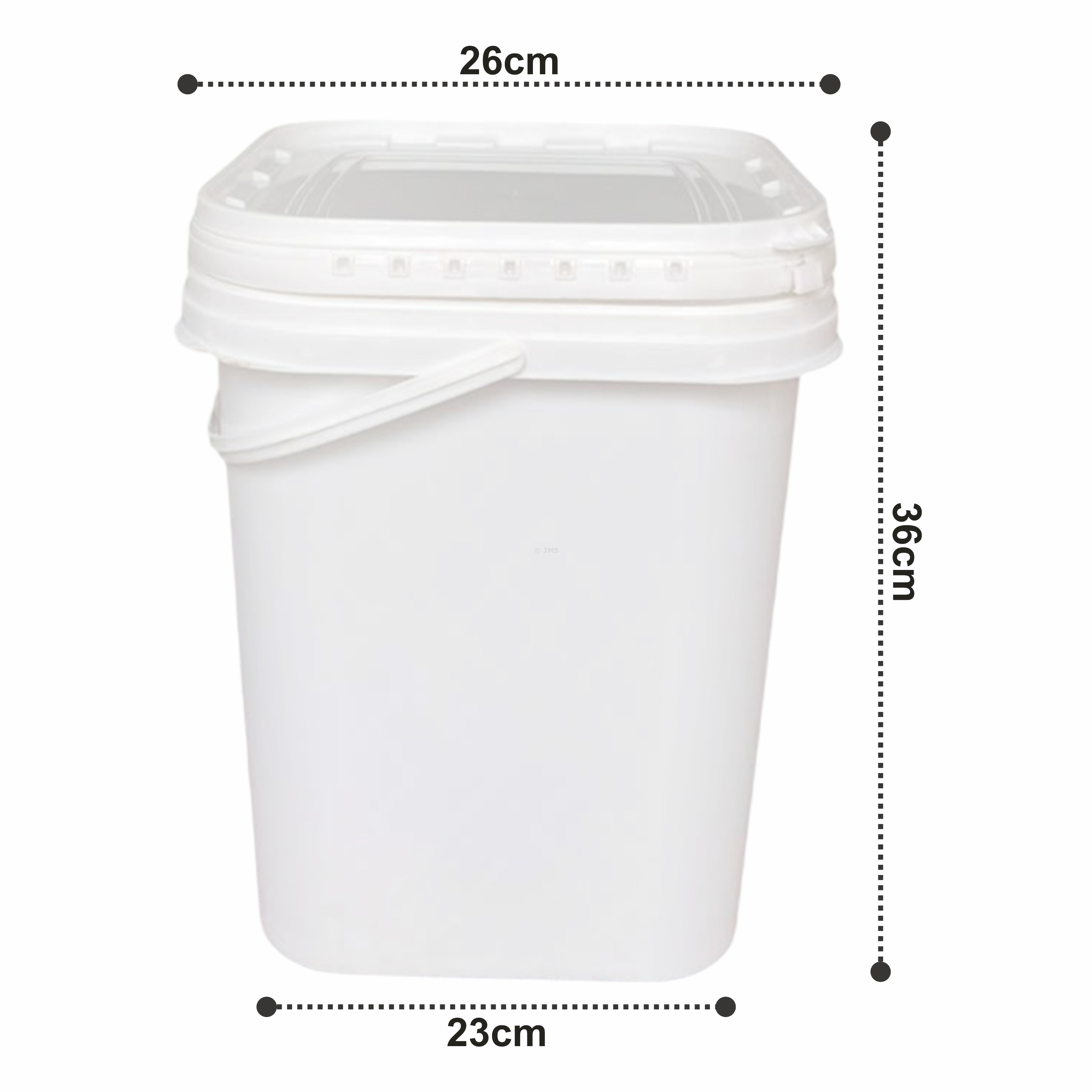 (Set of 7) 19L White Plastic Bucket with Lockable Lid Large Plastic Multi-Purpose Storage & Utility Bucket